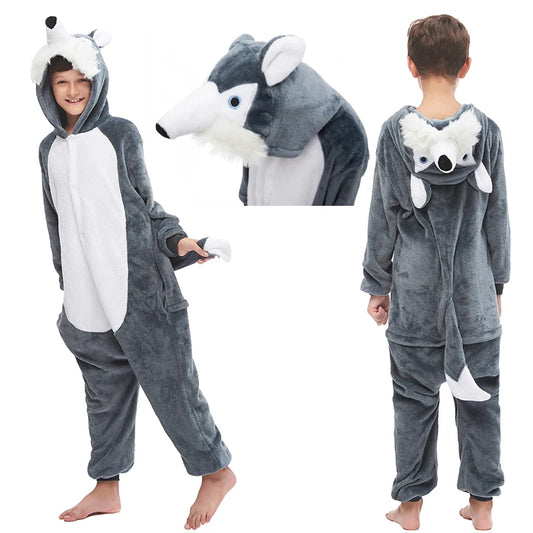 New Animal Wolf Kigurumi Pajamas For Children