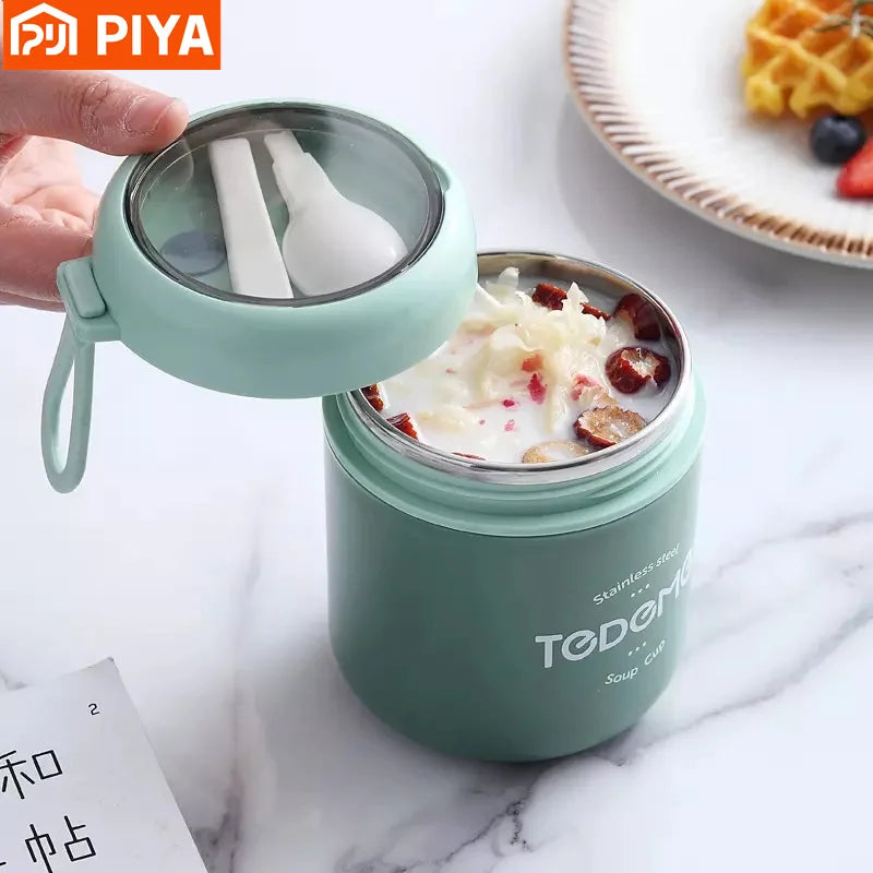 Stainless Steel Lunch Box with Spoon Thermal Food Container