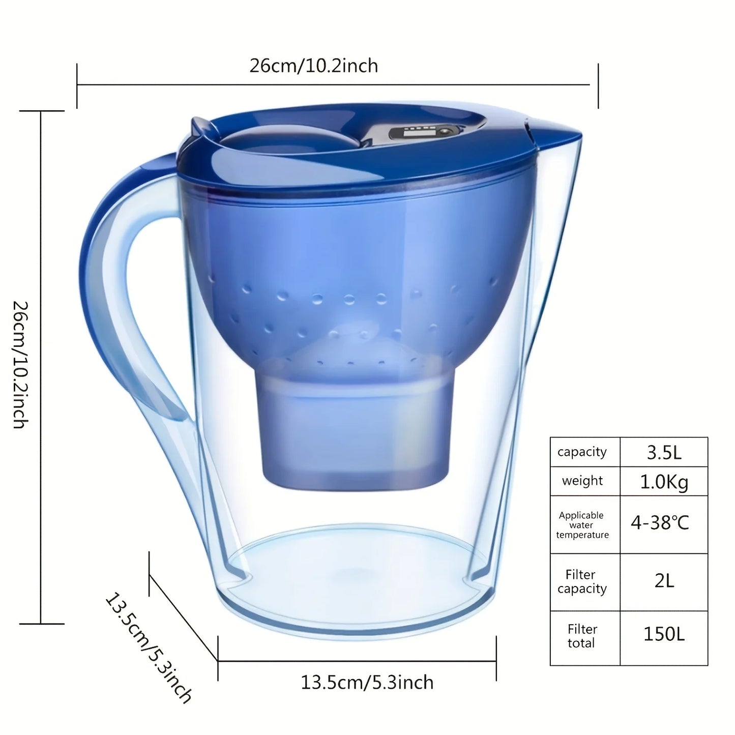 Household Filter Kettle with 3 Filter Device