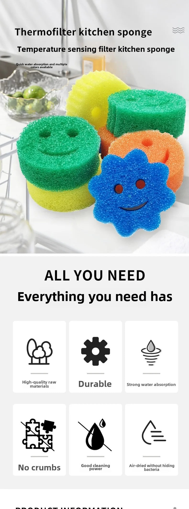 Reusable Dishwashing Sponges Temperature